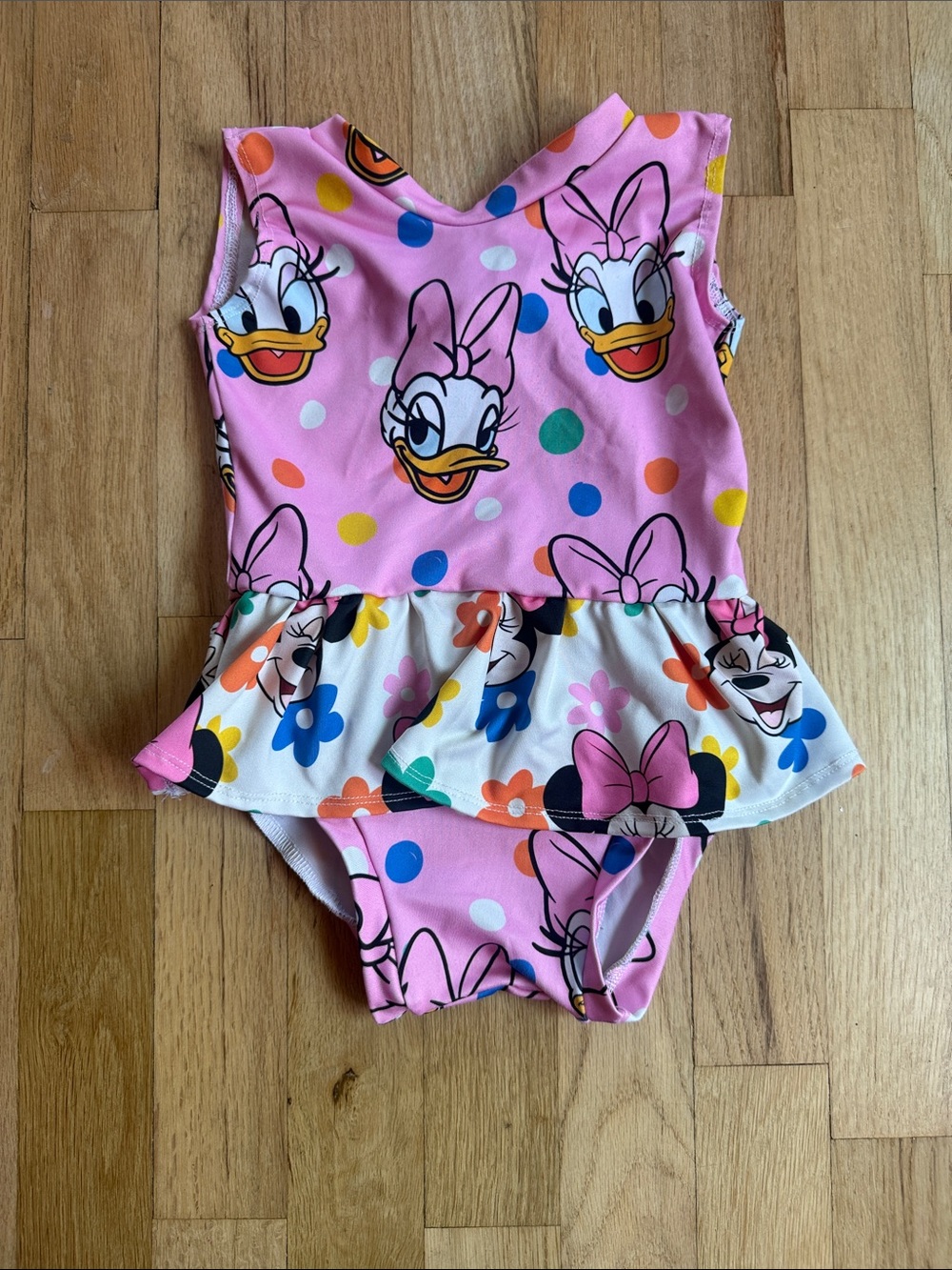 Daisy Duck Pink Peplum One-Piece Swimsuit